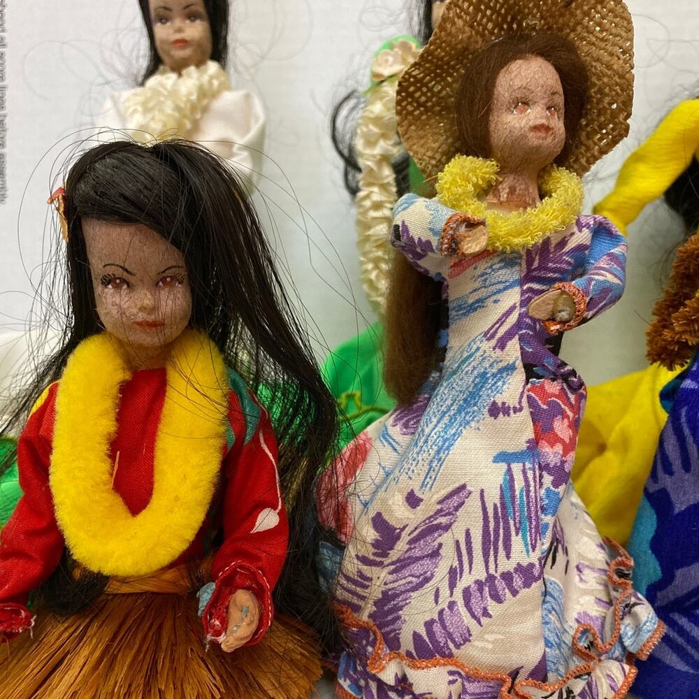Vintage Hawaiian Dolls Princess Bride Pau’u Rider Hula Girl dress lei Makaleka - Picture 2 of 16